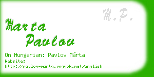 marta pavlov business card